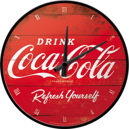 CEASURI DE PERETE - Ceas de perete Coca-Cola Logo Red Refresh Yourself - Racoreste-te