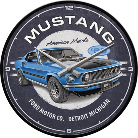 CEAS DE PERETE Ford Mustang - 1969 Mach 1 Blue 31 cm