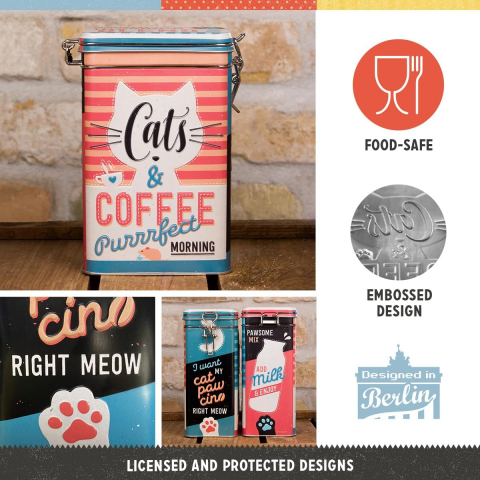 Cutie metal capac etans L Cats & Coffee - Pisici si Cafea [3]
