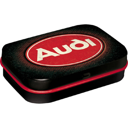 Cutie metalica de buzunar Audi - Logo Red Shine - Sigla rosie lucioasa