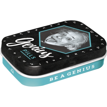 CUTII DE BUZUNAR - Cutie metalica de buzunar Einstein Genius Pills - Pastile de Geniu