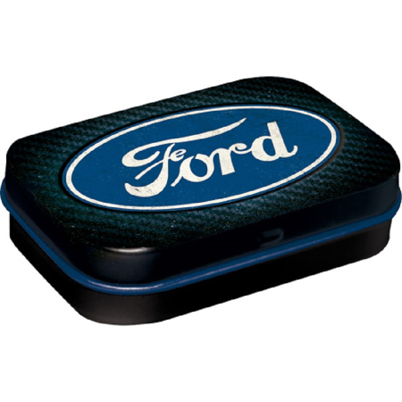 CUTII DE BUZUNAR - Cutie metalica de buzunar Ford - Logo Blue Shine - Sigla Albastra lucioasa