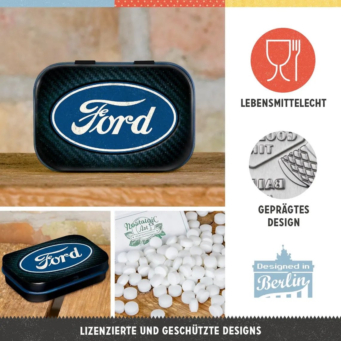 Cutie metalica de buzunar Ford - Logo Blue Shine - Sigla Albastra lucioasa [2]