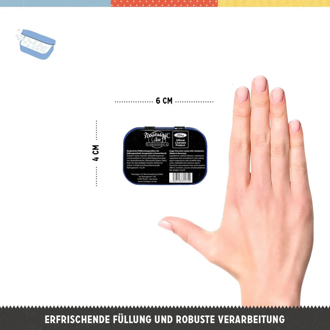 Cutie metalica de buzunar Ford - Logo Blue Shine - Sigla Albastra lucioasa [1]