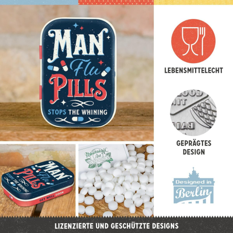 Cutie metalica de buzunar Man Flu Pills - Pastile pentru plangaciosi [2]