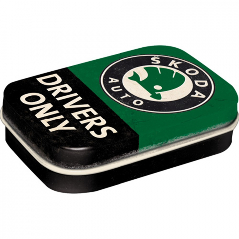 CUTII DE BUZUNAR - Cutie metalica de buzunar Skoda - Drivers Only - Doar pentru soferi de Skoda