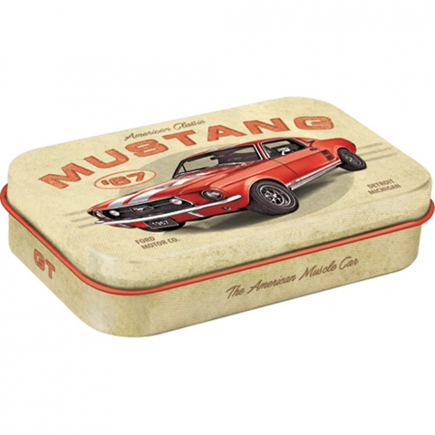 CUTII DE BUZUNAR - Cutie metalica de buzunar XL Ford Mustang GT 1967 Rosu