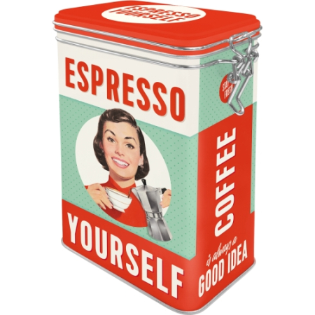CUTII DEPOZITARE - Cutie metalica etansa Espresso Yourself - Fa-ti un Esspresso