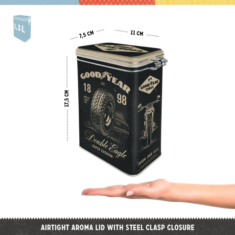 Cutie metalica etansa Goodyear Motocicleta [2]