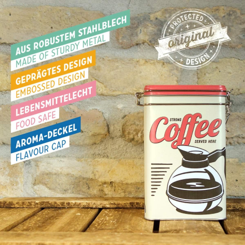 Cutie metalica etansa Strong Coffee Served Here - Cafea tare servita aici [4]