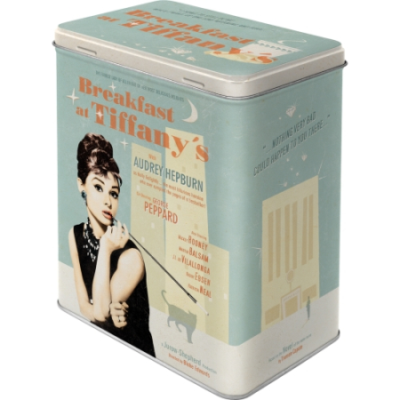 CUTII DEPOZITARE - Cutie metalica L Breakfast at Tiffany's - Albastru