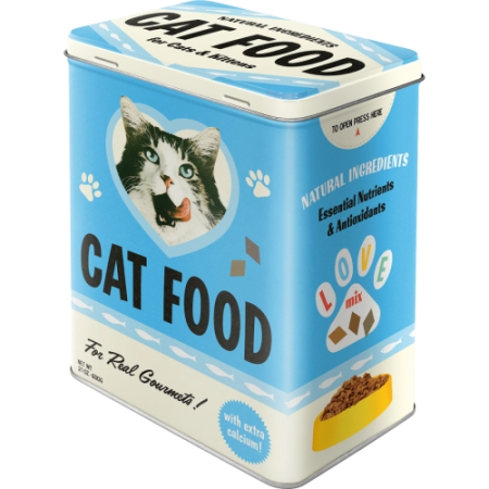 CUTII DEPOZITARE - Cutie metalica L Cat Food- Mancare de pisici