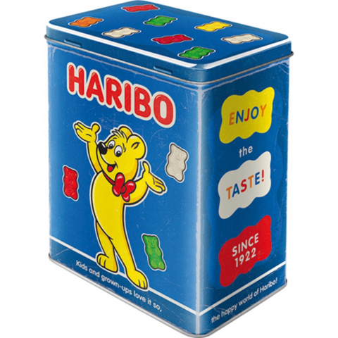 CUTII DEPOZITARE - Cutie metalica L HARIBO Enjoy the Taste blue - Bucurati-va de gust - Albastru