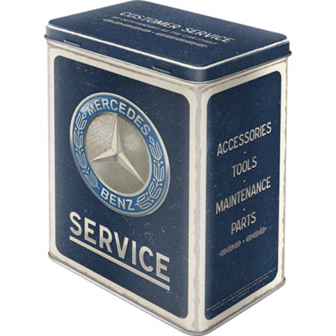 CUTII DEPOZITARE - Cutie metalica L Mercedes-Benz Service Emblema Albastra