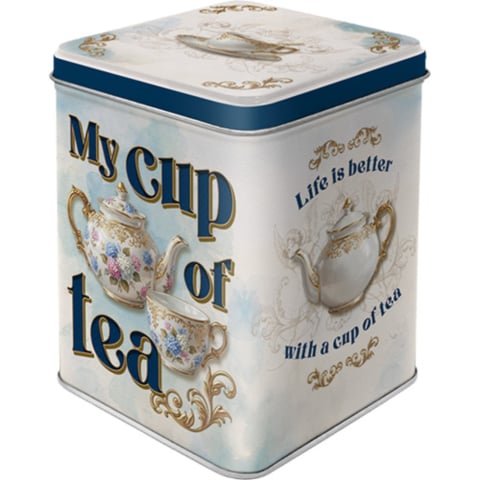 CUTII DEPOZITARE - Cutie metalica pentru Ceai My Cup of Tea 7.5 x 7.5 x 9.5 cm