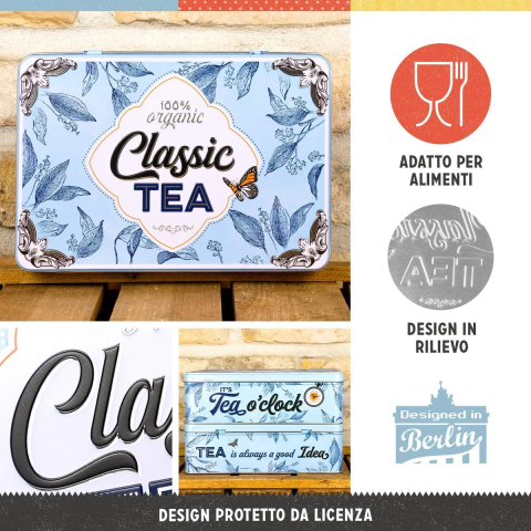 Cutie metalica plata Classic Tea [3]
