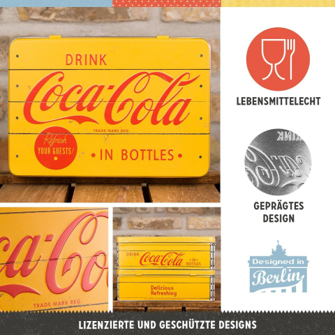 Cutie metalica plata Coca-Cola - Logo Yellow [5]
