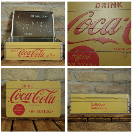 Cutie metalica plata Coca-Cola - Logo Yellow [3]