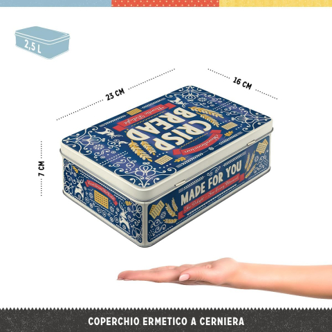 Cutie metalica plata Crisp Bread [2]