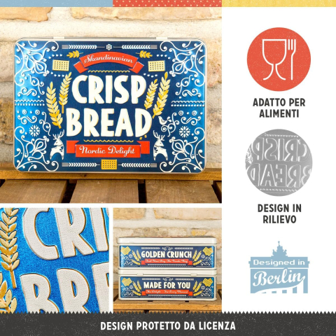 Cutie metalica plata Crisp Bread [3]