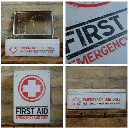 Cutie metalica plata First Aid - Primul Ajutor [2]