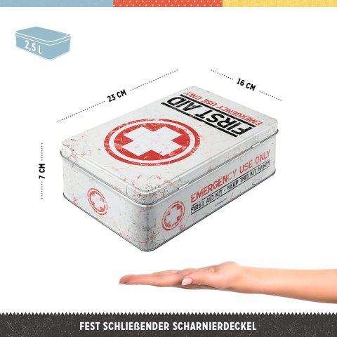 Cutie metalica plata First Aid - Primul Ajutor [3]