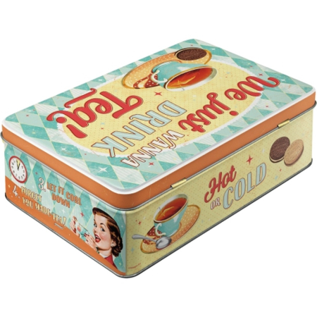 Cutie metalica plata Tea & Cookies Together - Biscuiti si Ceai [1]