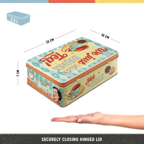 Cutie metalica plata Tea & Cookies Together - Biscuiti si Ceai [2]