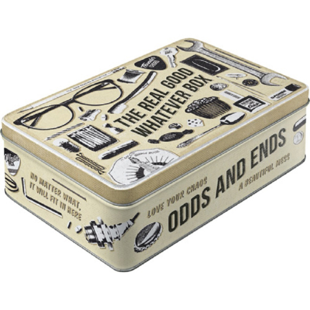CUTII DEPOZITARE - Cutie metalica plata Whatever Odds & Ends Box - Cutia bune pentru te-miri-ce