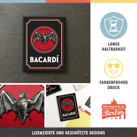 Magnet 6x8 cm Bacardi - Logo Black -Sigla pe fundal Negru [2]
