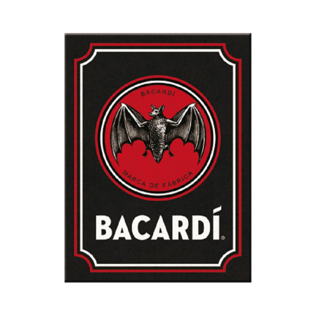 MAGNETI - Magnet 6x8 cm Bacardi - Logo Black -Sigla pe fundal Negru