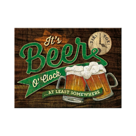 Magnet decorativ Beer O'Clock Glasses - Timpul pentru o bere, Nostalgic-Art