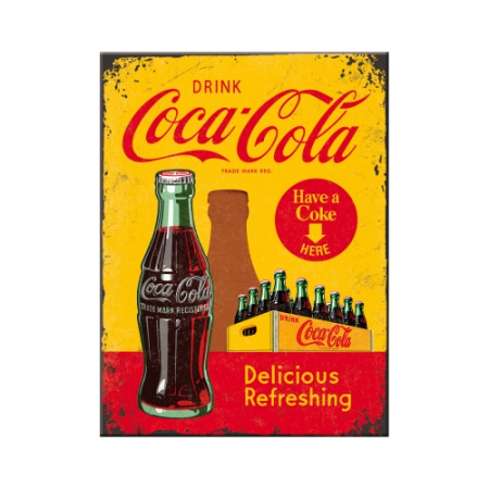 MAGNETI - Magnet 6x8 cm Coca-Cola - In Bottles Yellow - Imbuteliate la sticla - Galben