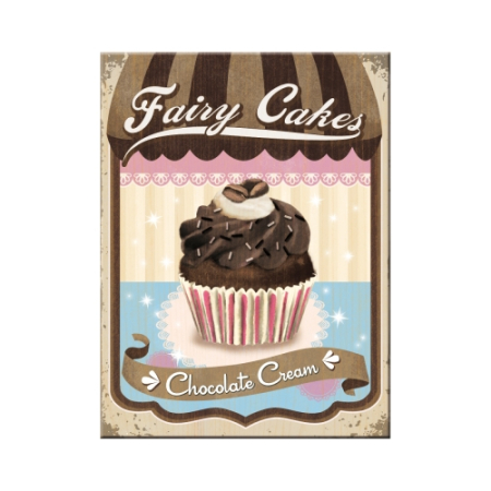 MAGNETI - Magnet 6x8 cm Fairy Cakes - Chocolate Cream - Prajituri de vis crema de ciocolata