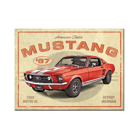 MAGNETI - Magnet 6x8 cm Ford Mustang GT 1967 Red - Rosu