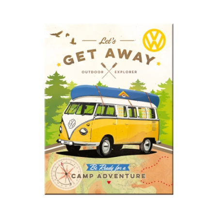 MAGNETI - Magnet 6x8 cm Volkswagen Bulli - Let's Get Away - Hai sa o intindem