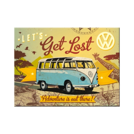 MAGNETI - Magnet 6x8 cm Volkswagen Bulli - Let's get lost - Hai sa Ratacim