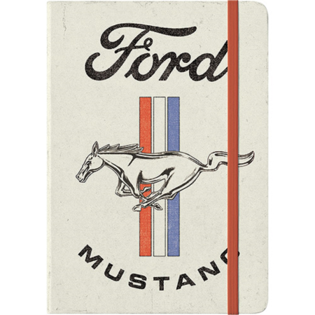 Agenda A5 - Notebook Ford Mustang Horse & Stripes Logo - Sigla cu cal si dungi