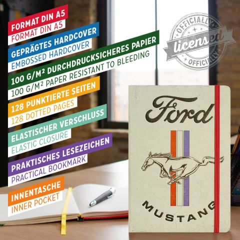 Notebook Ford Mustang Horse & Stripes Logo - Sigla cu cal si dungi [4]
