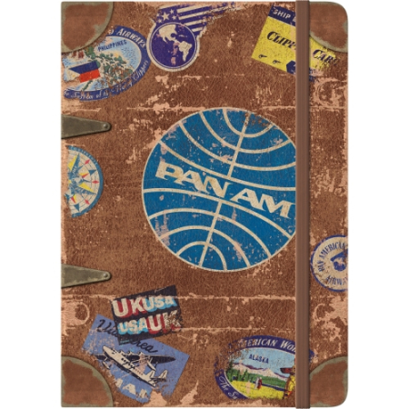 Agenda A5 - Notebook Pan Am - Travel Stickers - Timbre de calatorie