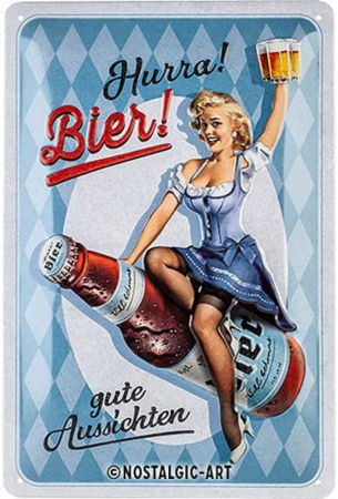 PLACI - Placa 20x30 Hurra! Bier! - Ura Bere!