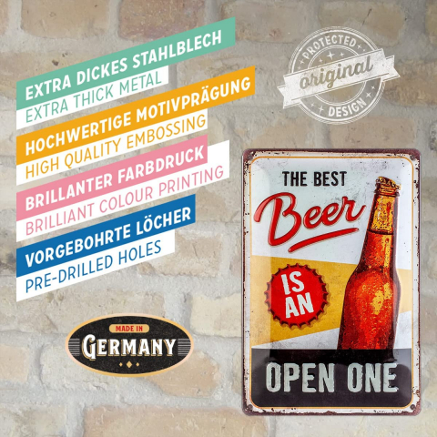 Placa 20x30 The Best Beer is an Open One - Cea mai buna bere este cea deschisa [2]