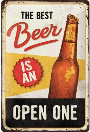 Placa 20x30 The Best Beer is an Open One - Cea mai buna bere este cea deschisa