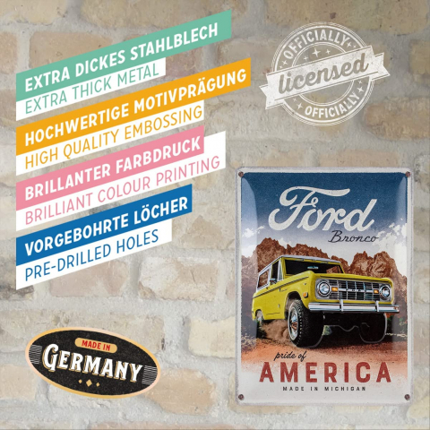 Placa 30x40 23322 Ford Bronco - Pride of America - Mandria Americii [3]