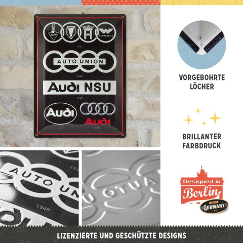 Placa 30x40 Audi - Logo Evolution - Evolutia Siglei [2]