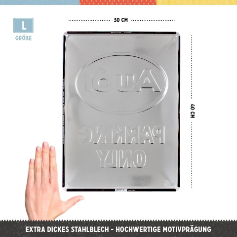 Placa 30x40 Audi - Parking Only - Parcare doar pentru Audi [1]