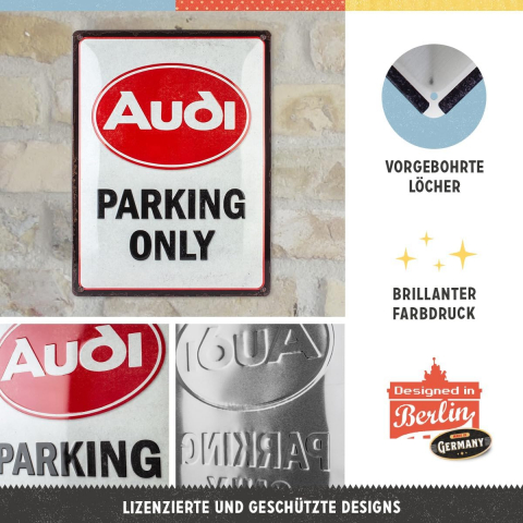 Placa 30x40 Audi - Parking Only - Parcare doar pentru Audi [2]