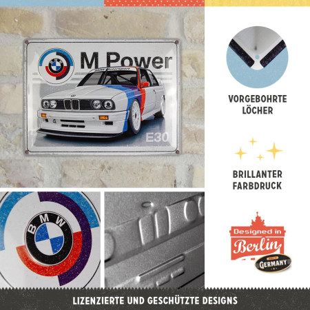 Placa 30x40 BMW Motorsport M Power E30 [2]