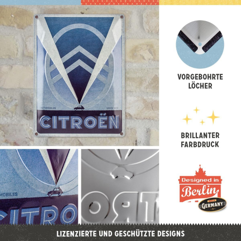 Placa 30x40 Citroen - 2CV Logo Albastru [2]