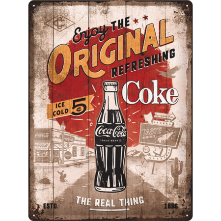 PLACI - Placa 30x40 Coca-Cola - Original Coke Highway 66 - Soseaua 66 - Cola Autentica